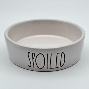 Rae Dunn Pet SPOILED Small Dog/Cat Ceramic Bowl Feeder